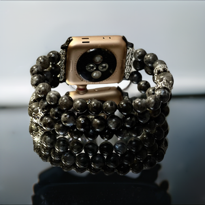 Men's Labradorite Beaded Apple Watch Band