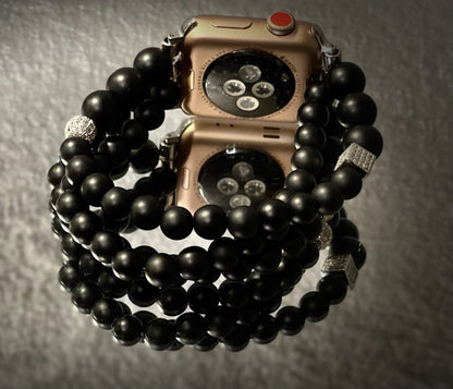 Men’s Black Onyx apple watchband - E-monae Jewels "LLC"