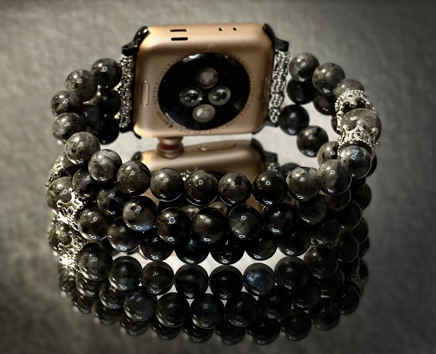 Men's Labradorite Beaded Apple Watch Band - E-monae Jewels "LLC"