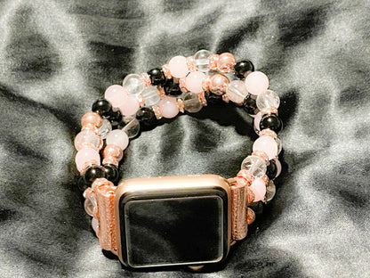 Rose Quartz Apple Watch Band - E-monaejewels "LLC"